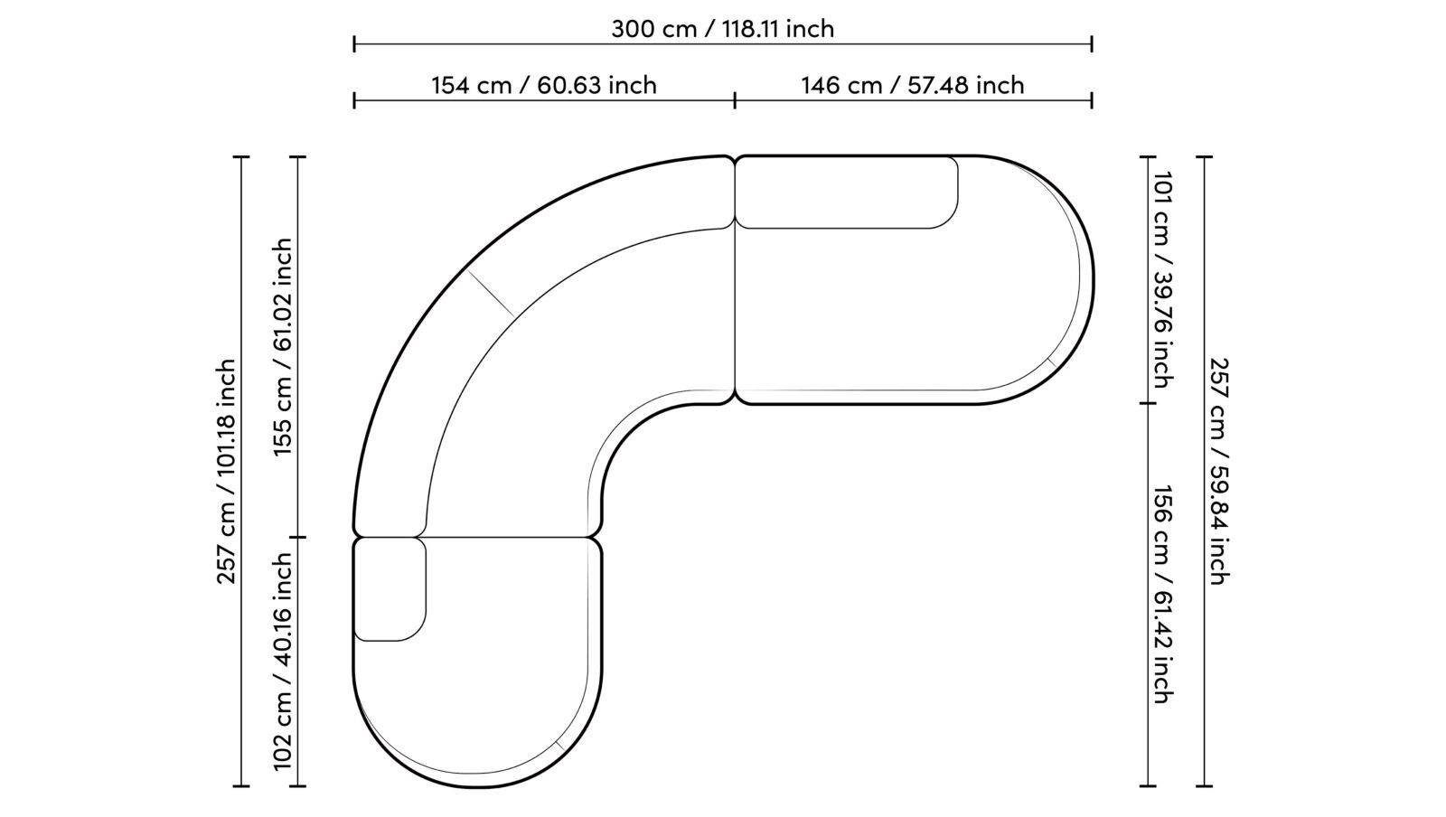 Изогнутый диван из ткани Eichholtz Björn ARCH-00102225 - Вид №7
