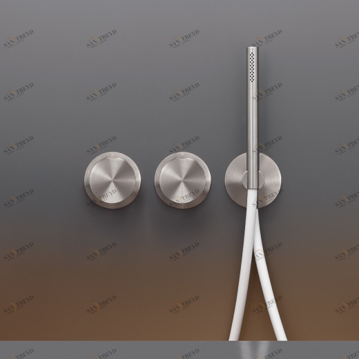 Настенный термостатический набор смеситель для ванной / душем с системой Acqua Stop, 2/3 ходовой и цилиндрические ручного душа диаметр 18 мм  GIO54 CEADESIGN 