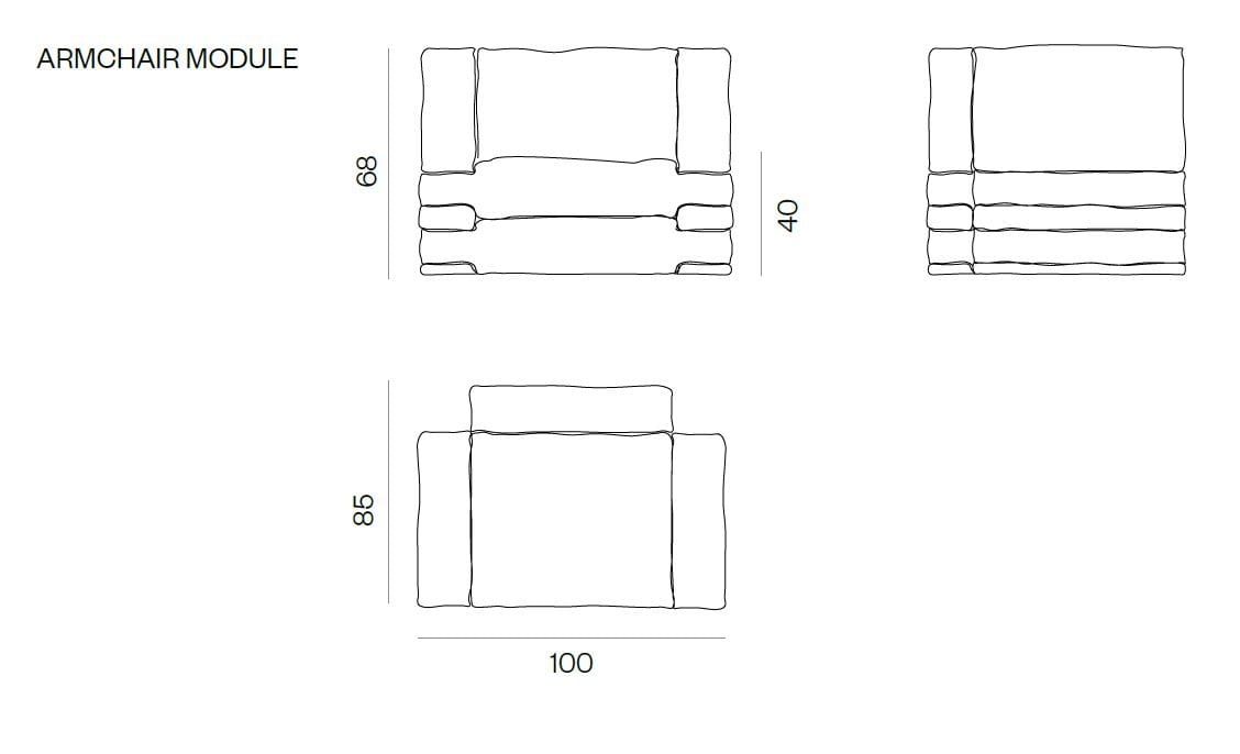 Модульный бархатный диван BD Barcelona PILLOW CORDUROY ARCH-00069469 - Вид №18