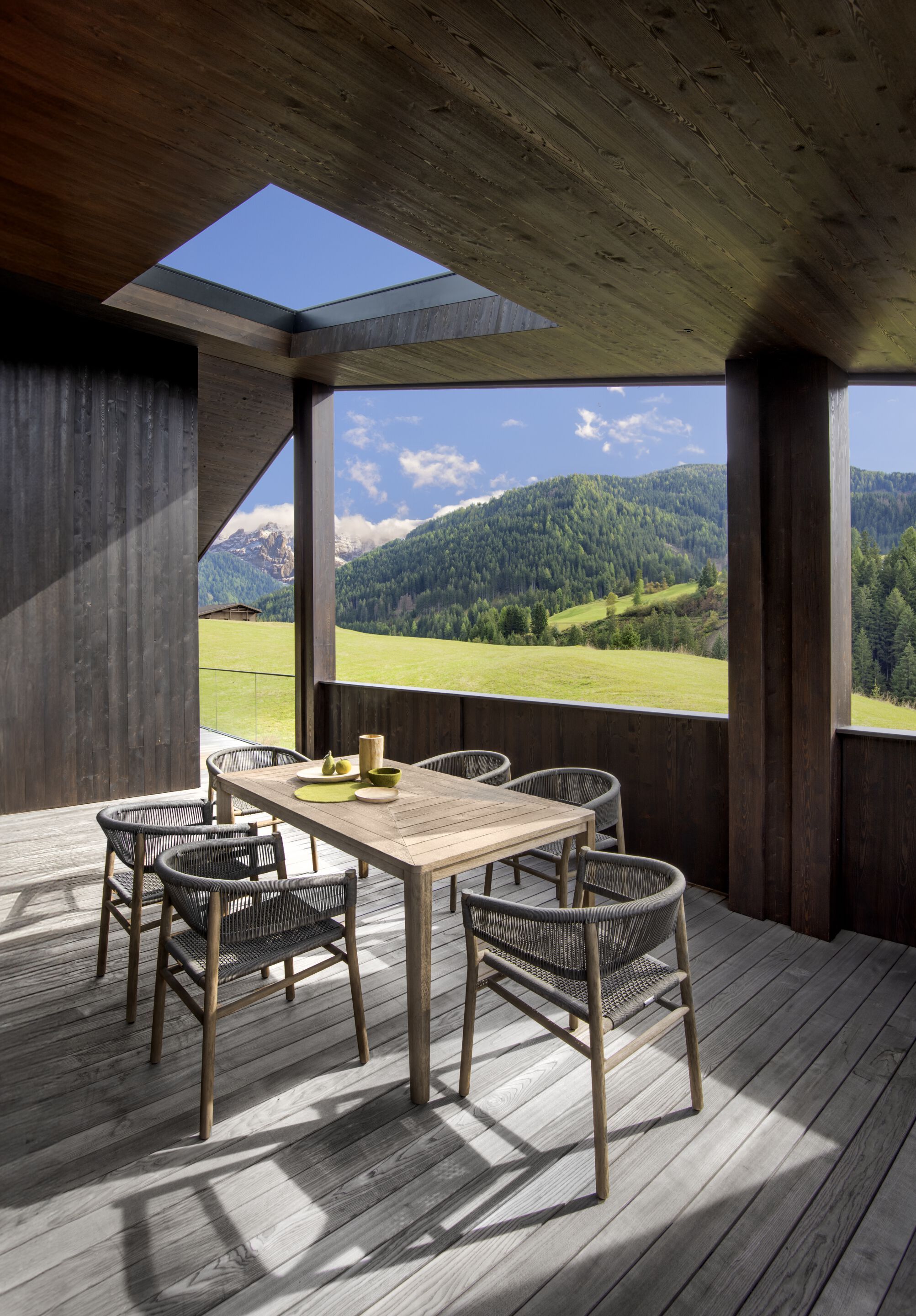 Штабелируемый садовый стул из тика и веревки Ethimo ARCH-00103677 - Вид №1