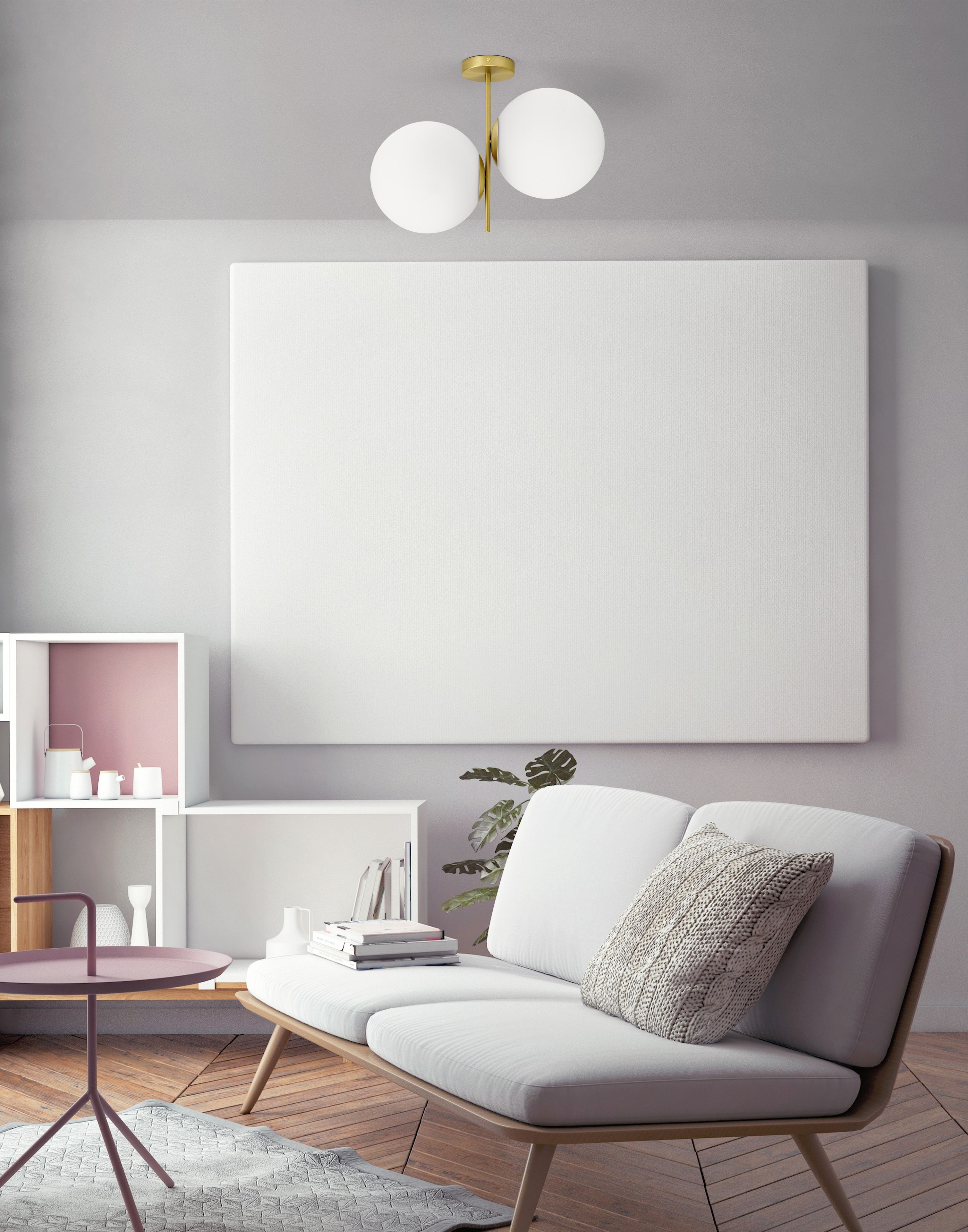 Потолочный светильник из опалового стекла и металла Miloox Jugen ARCH-00152256 - Вид №4