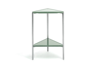 Алюминиевый треугольный высокий журнальный столик с жидким покрытием