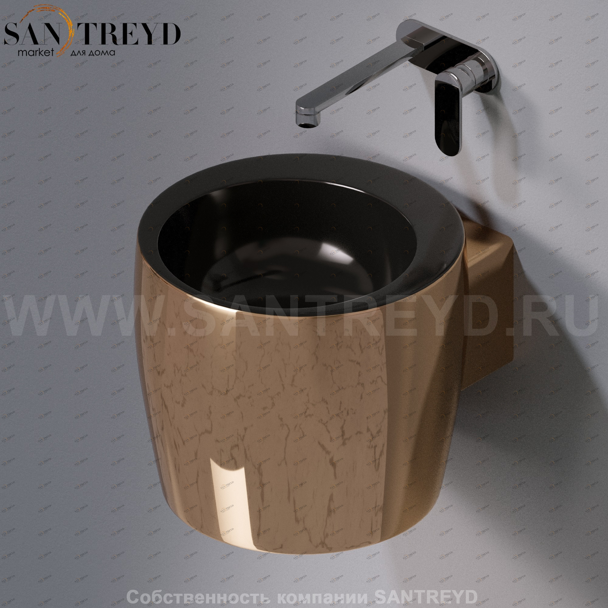 L102T0R0V1.258 Подвесная раковина настенная круглая A. e T. Italia SPOT бронзовая AeT ITALIA TOTEM