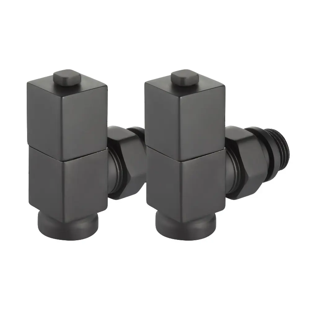 Набор вентилей для радиатора Royal Thermo Cube 1/2" угловой цвет черный STLM-2149779 - Вид №4