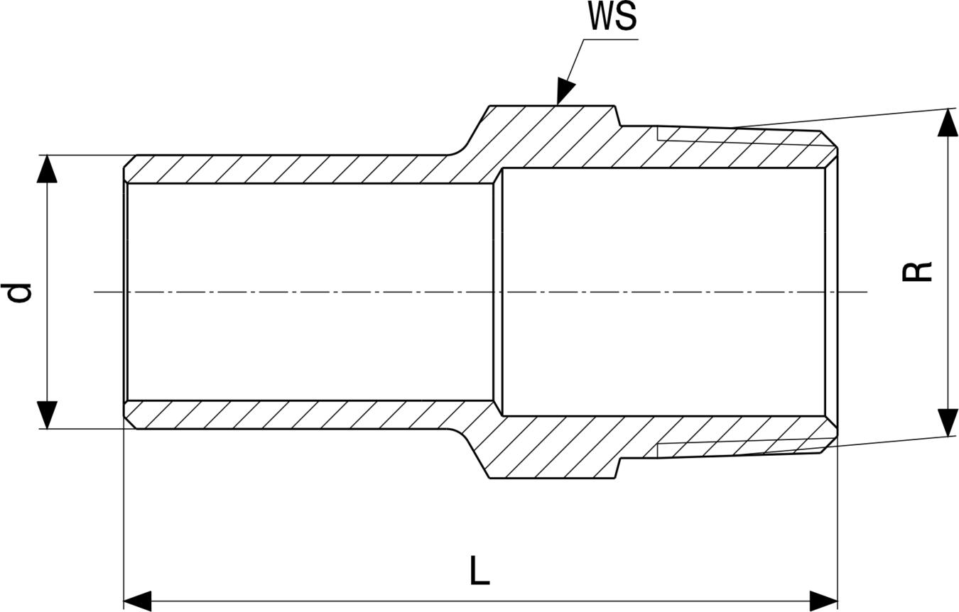 122 034 Модель 2211.1 Трубопроводные системы  Sanpress  Переходники/​переходные угольники Santreyd  - Вид №3