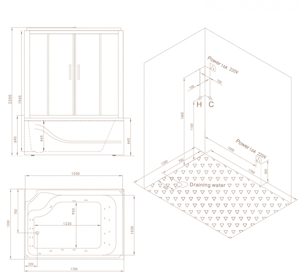 BU616 Душевая кабина SSWW  - Вид №6