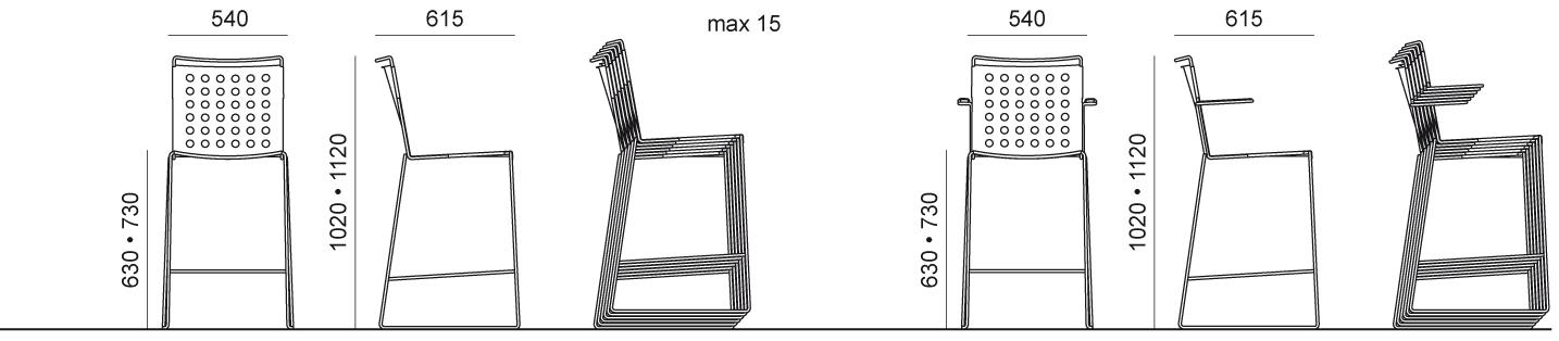 Urbantime Высокий штабелируемый табурет с подлокотниками Busy sun-id-1365723 - Вид №4