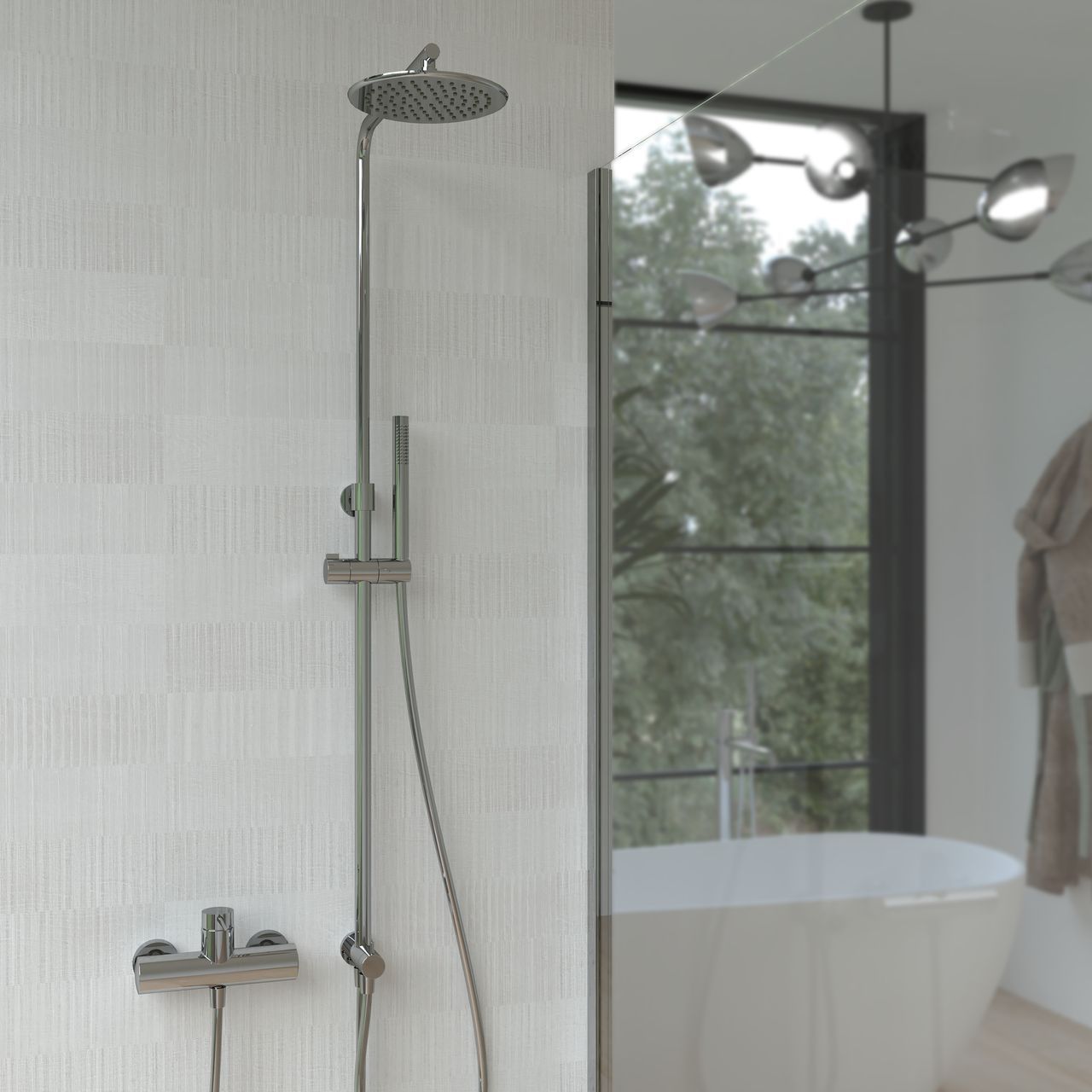 Настенная душевая колонна с ручным душем Ercos Round-T ARCH-00034237 - Вид №1