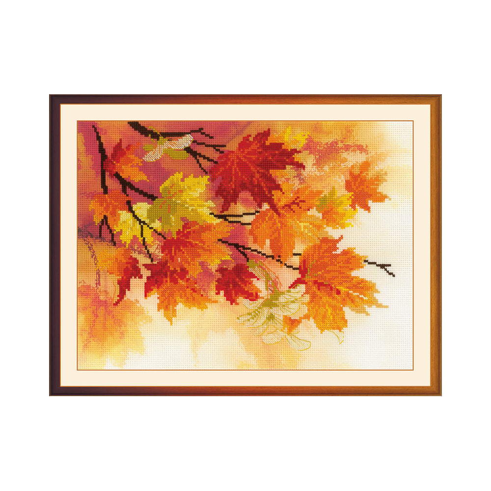 0054 РТ Набор для вышивания Краски осени 30 х 40 см RIOLIS Частичная вышивка 