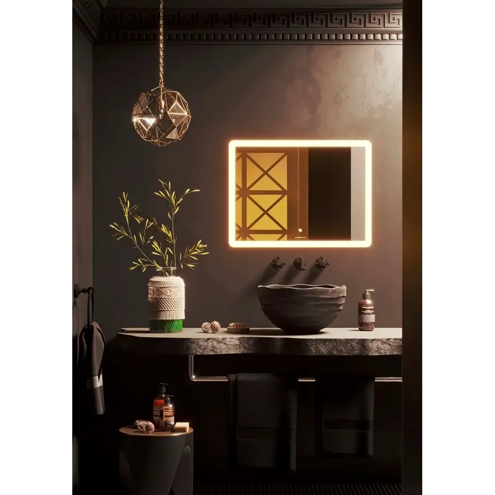 Зеркало для ванной Omega Glass Тип 3 SD613 с подсветкой 50x60 см прямоугольное STLM-2010748 - Вид №1