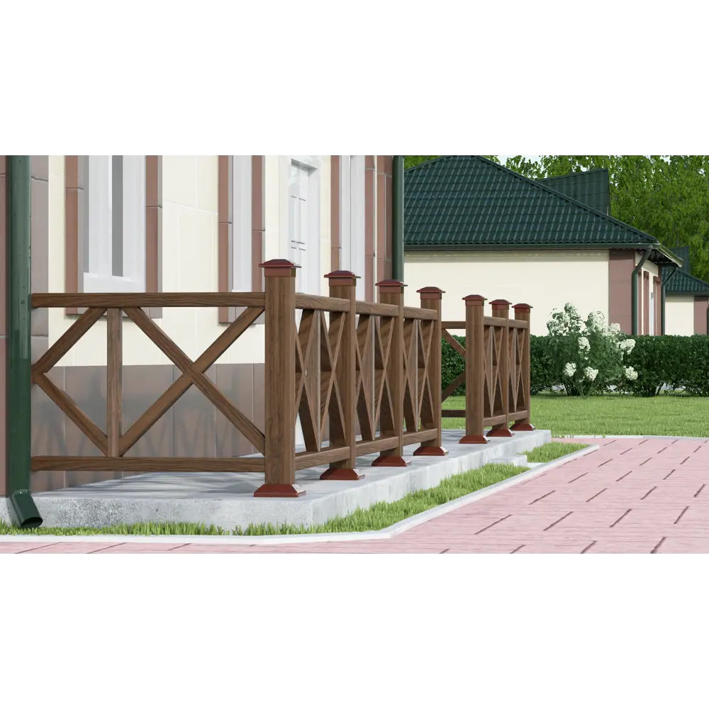 Перила прямоугольные Groentec ДПК 45x92x3000 мм венге STLM-2167575 - Вид №2