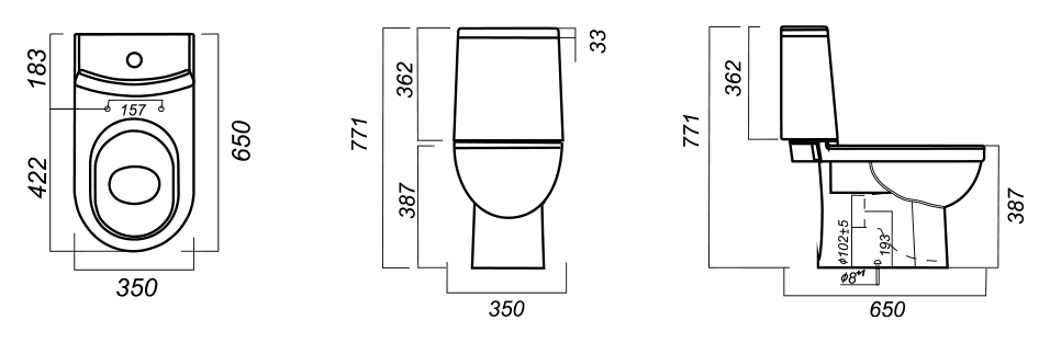 13823 Компакт унитаз с бачком Белый Лобненский Стройфарфор  Россия  - Вид №4