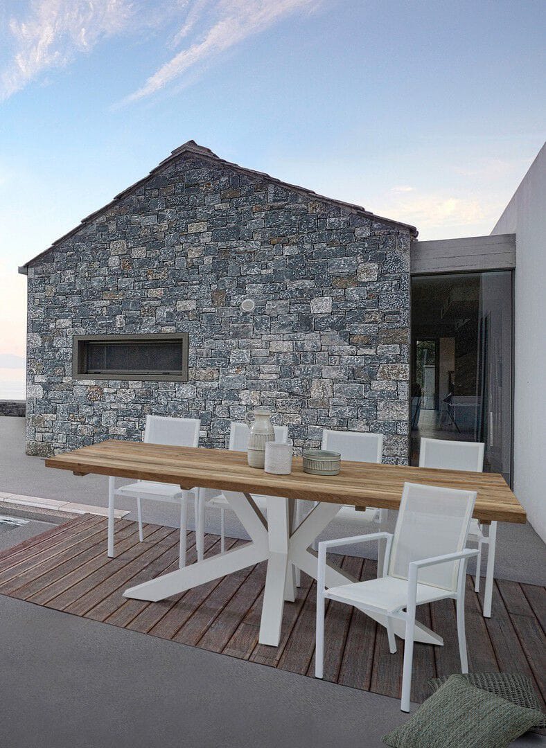 Прямоугольный стол из тикового дерева и алюминия BIZZOTTO RAMSEY ARCH-00026662 - Вид №11