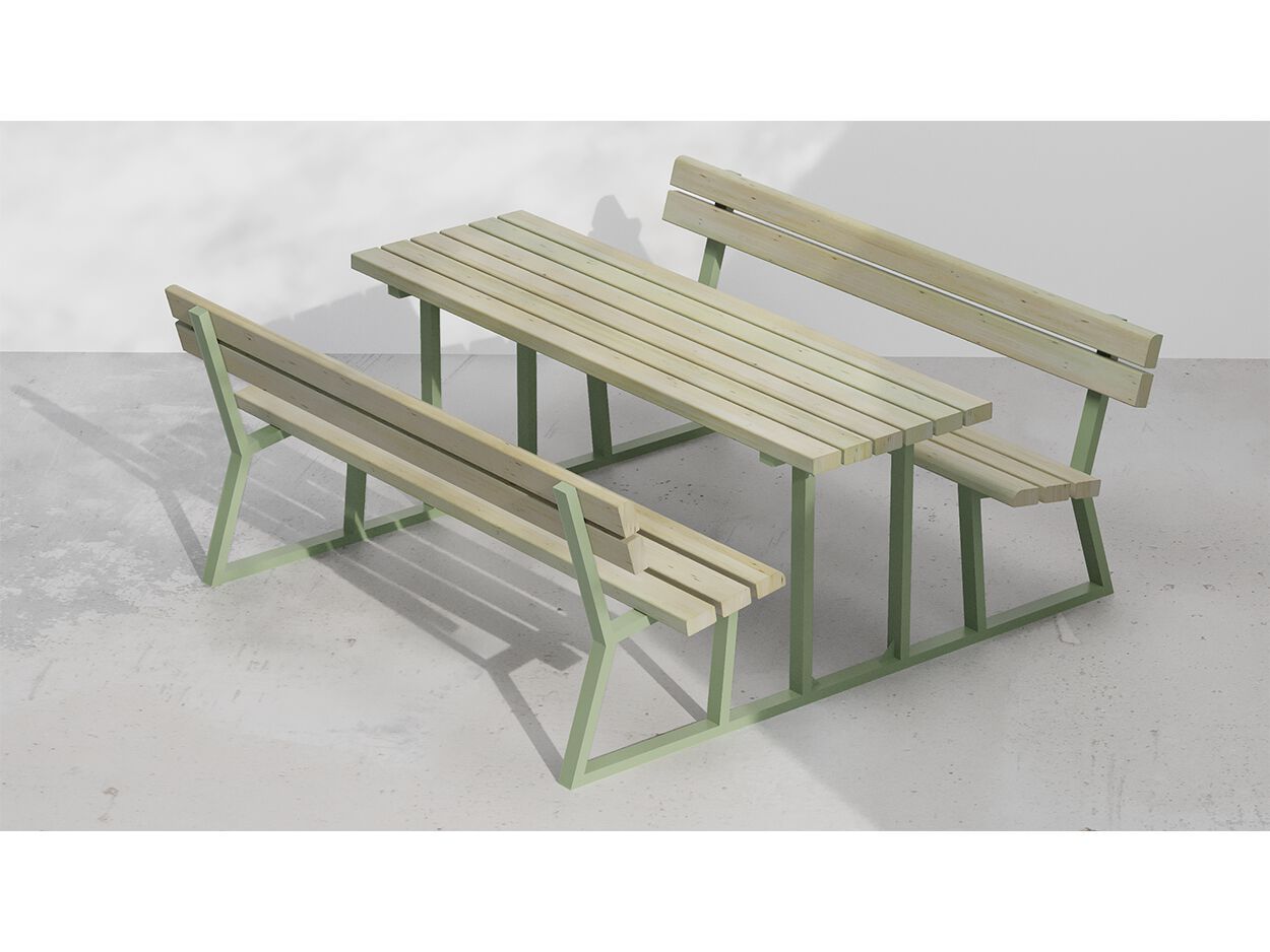 Стол для пикника из стали и дерева DIMCAR BREAK ARCH-00092611 - Вид №1