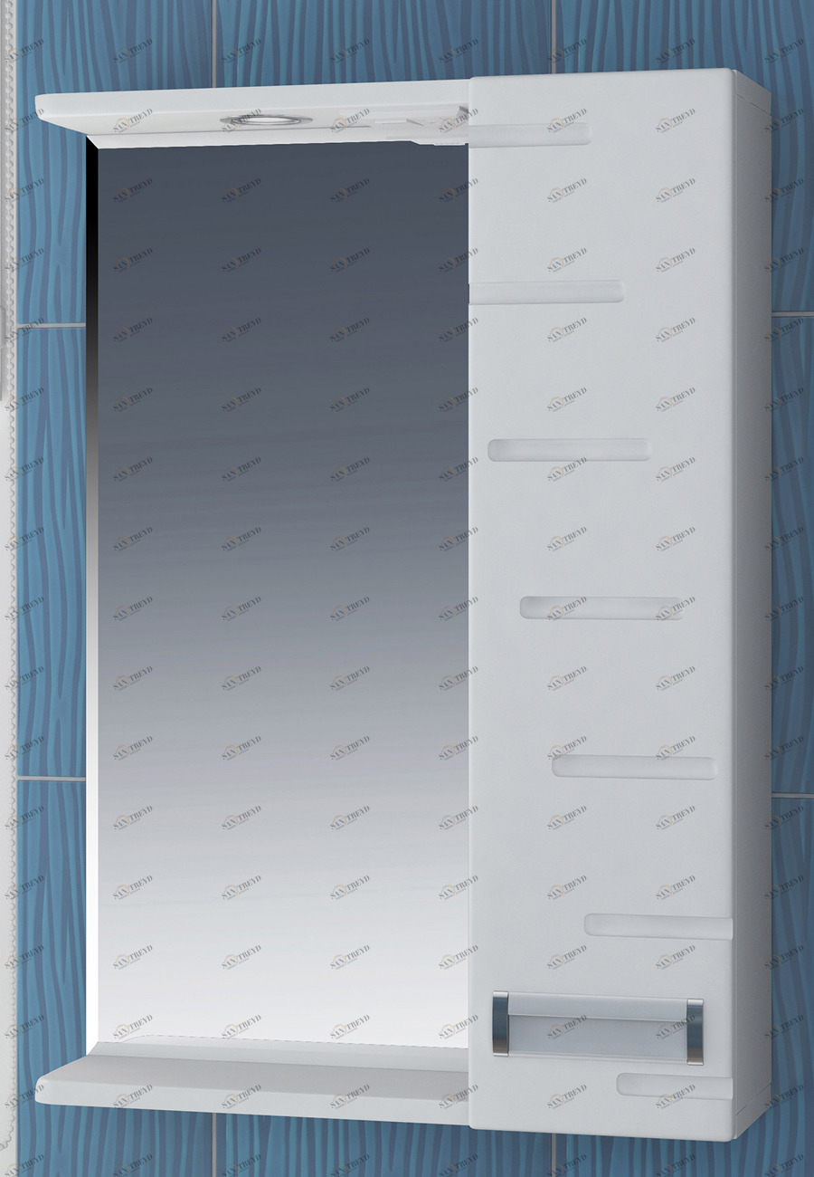 Зеркало Diana 500 прав со спотом520⨉150⨉700 мм белый VIGO sun-id-665185