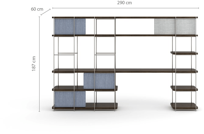 Momocca Модульный книжный шкаф с письменным столом Julia Jo03 - Вид №7