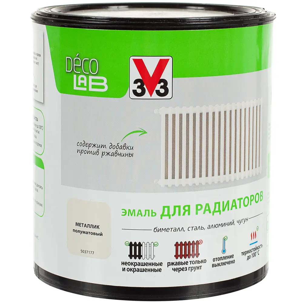 Краска для радиаторов V33 Decolab цвет металлический 0.5 л STLM-2042150