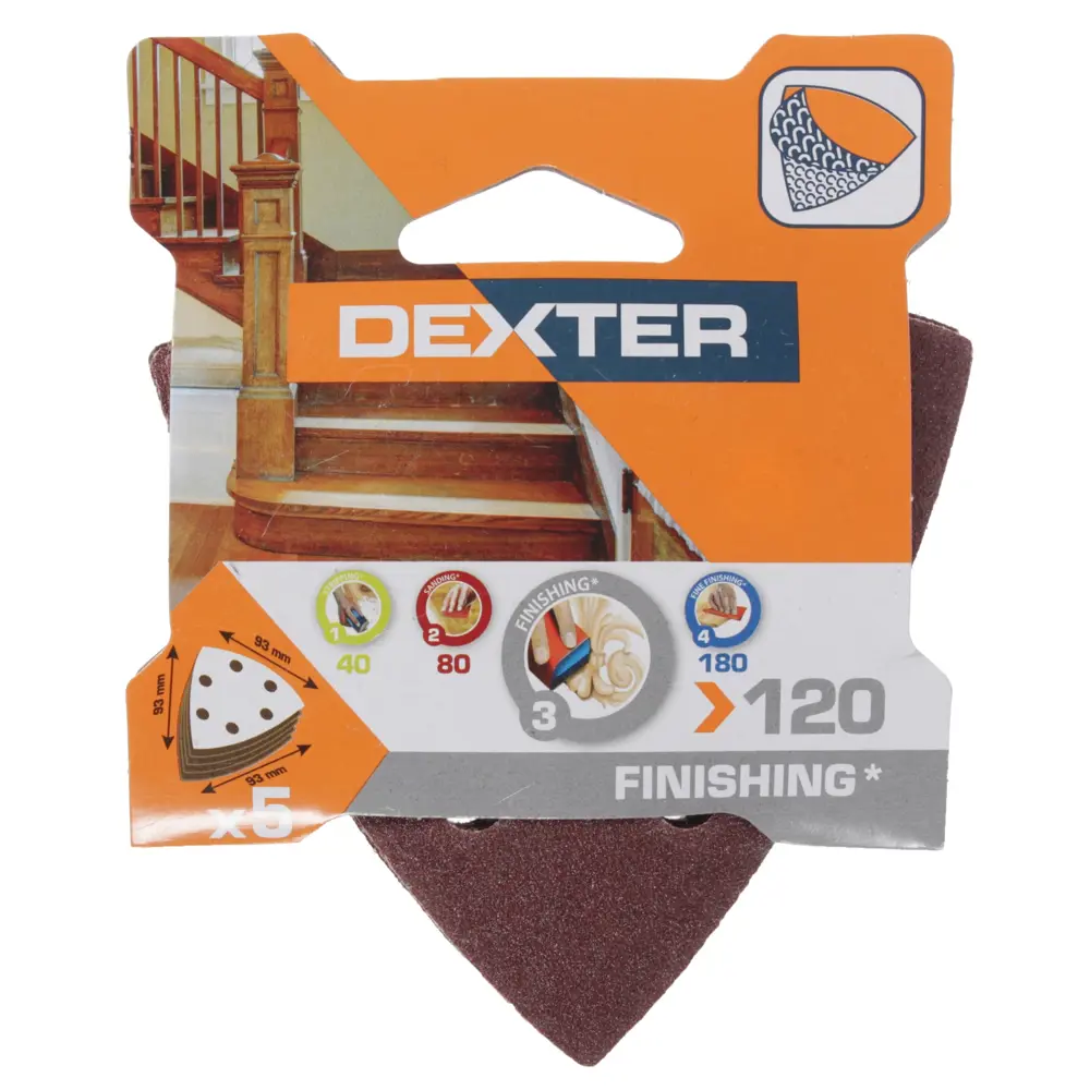 Dexter: Шлифовальные листы P120 для сложных участков, 5 шт 18783998 STLM-0012686 - Вид №2