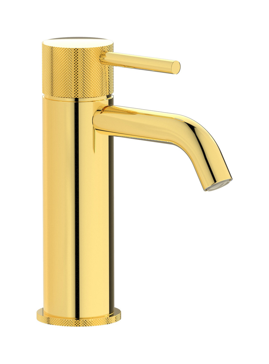 Смеситель для раковины на 1 отверстие в комплекте с донным клапаном. WE ARE IB id200oo Gold Industria