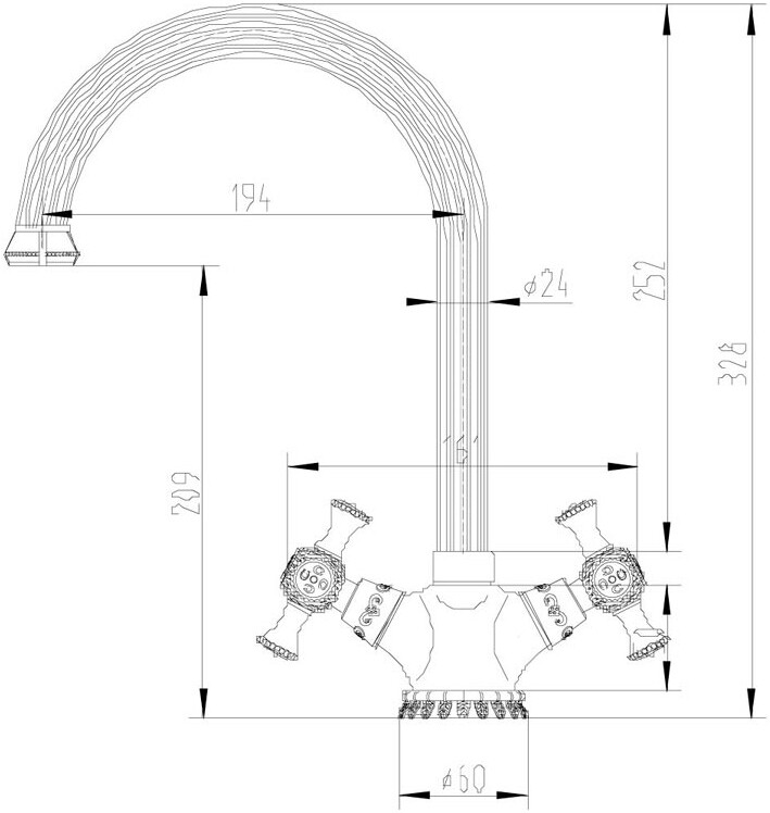 Смеситель ZorG Antic A 6004K-BR для кухонной мойки, бронза - Вид №1