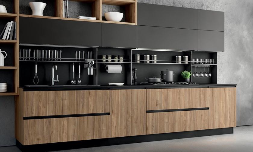 Febal Casa Современная кухня из лакированного дерева со встроенными ручками sun-id-1467041 - Вид №1