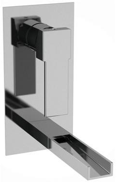 Remer Rubinetterie Смеситель для раковины водопад настенный с тарелкой Qubika cascata Qc14 - Вид №1