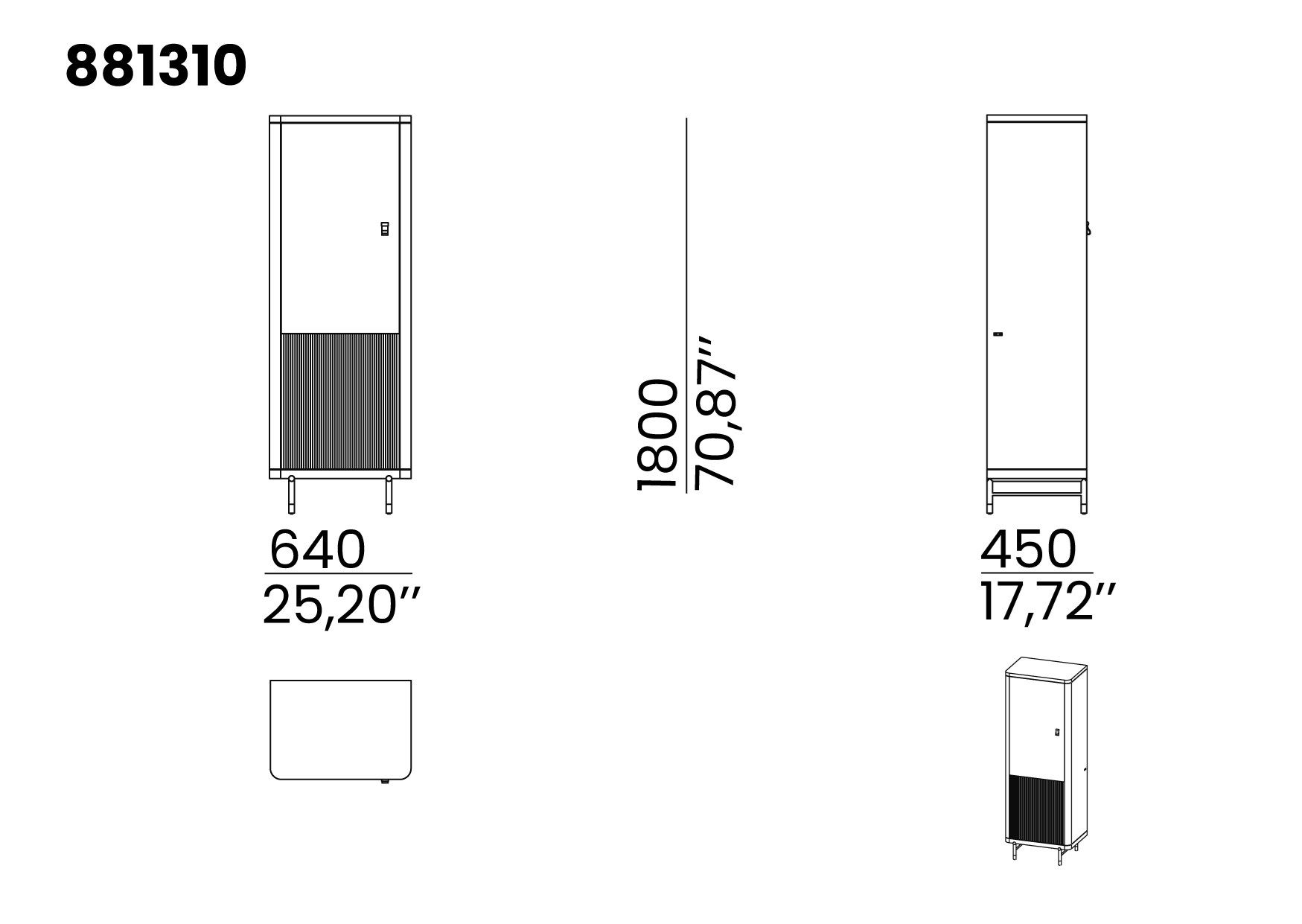 Шкаф из массива дерева с распашными дверцами animovel Fidji ARCH-00060398 - Вид №4