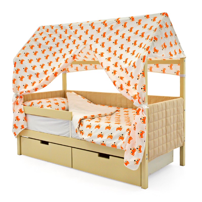 Детская кровать-домик мягкая бежевая Svogen БЕЛЬМАРКО  00-3873177 Бежевый Santreyd  - Вид №9