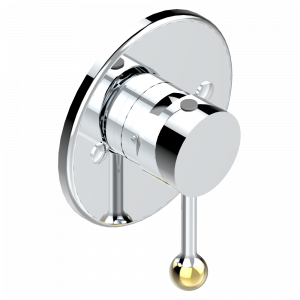 U6E-6540B Внешняя часть смесителя для душа однорычажного встраиваемого в стену 06540 Thg-paris Pétale de Cristal, прозрачный хрусталь с золотой каймой Хром/золото