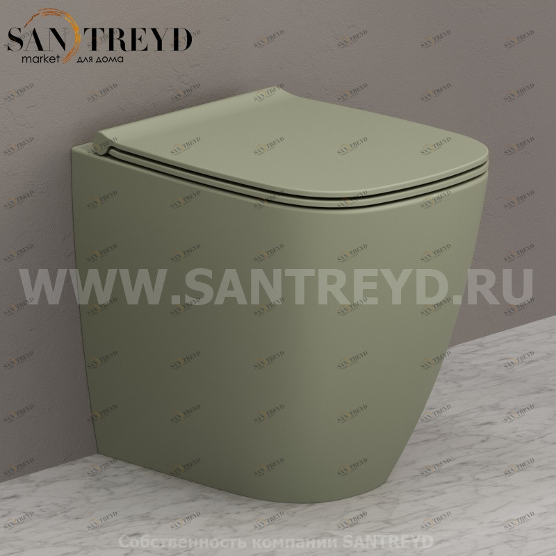 GN002LI Приставной унитаз напольный Зеленый Ceramica Globo GENESIS Италия