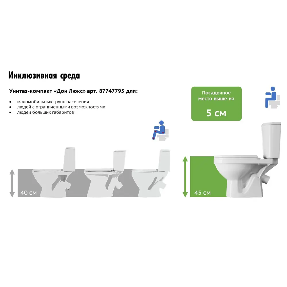 Унитаз-компакт ROSA Дон Люкс с двойным сливом и антибактериальным покрытием 87747795 STLM-0966840 - Вид №1