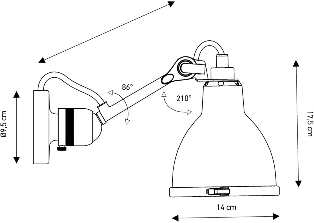 DCW éditions Регулируемый настенный светильник для ванной Lampe gras sun-id-1412799 - Вид №6