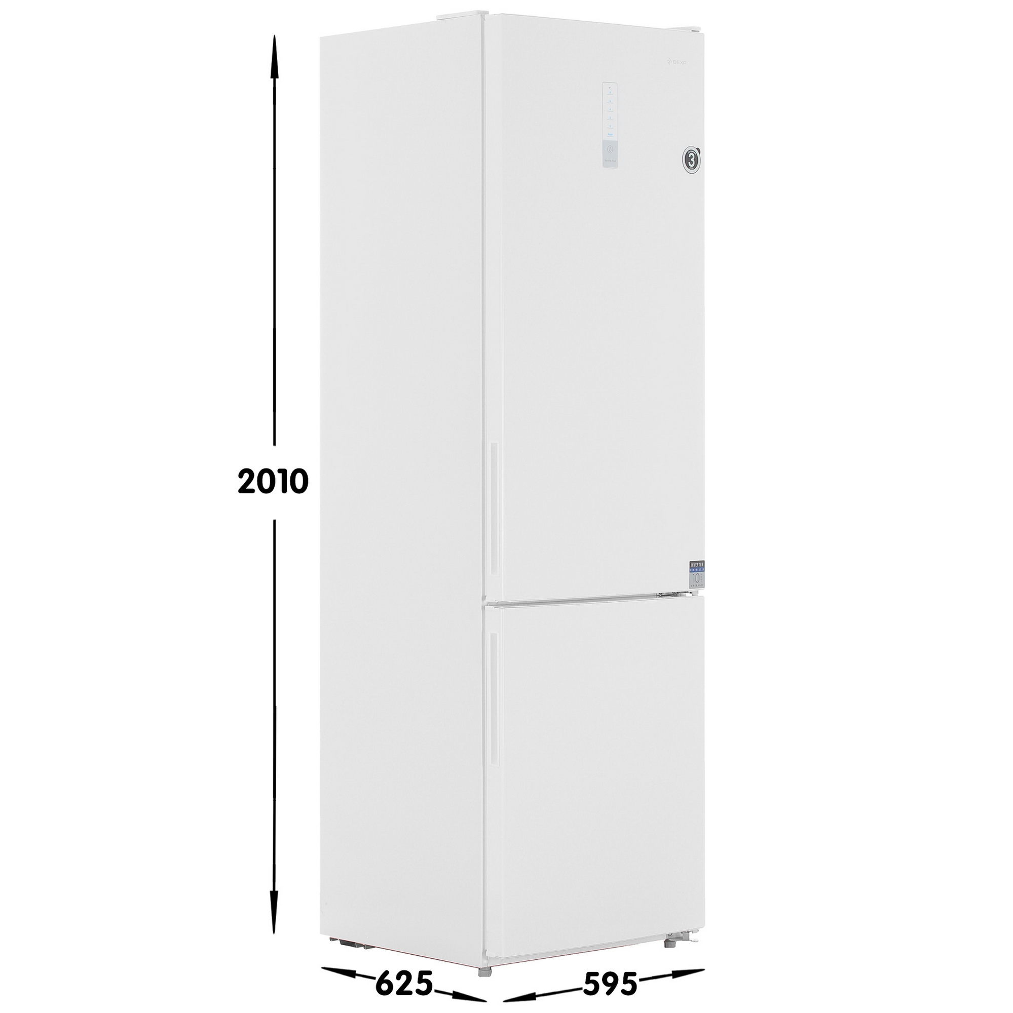9049273 Холодильник с морозильником   DEXP B4-39AMA белый STDN-0040029 - Вид №6