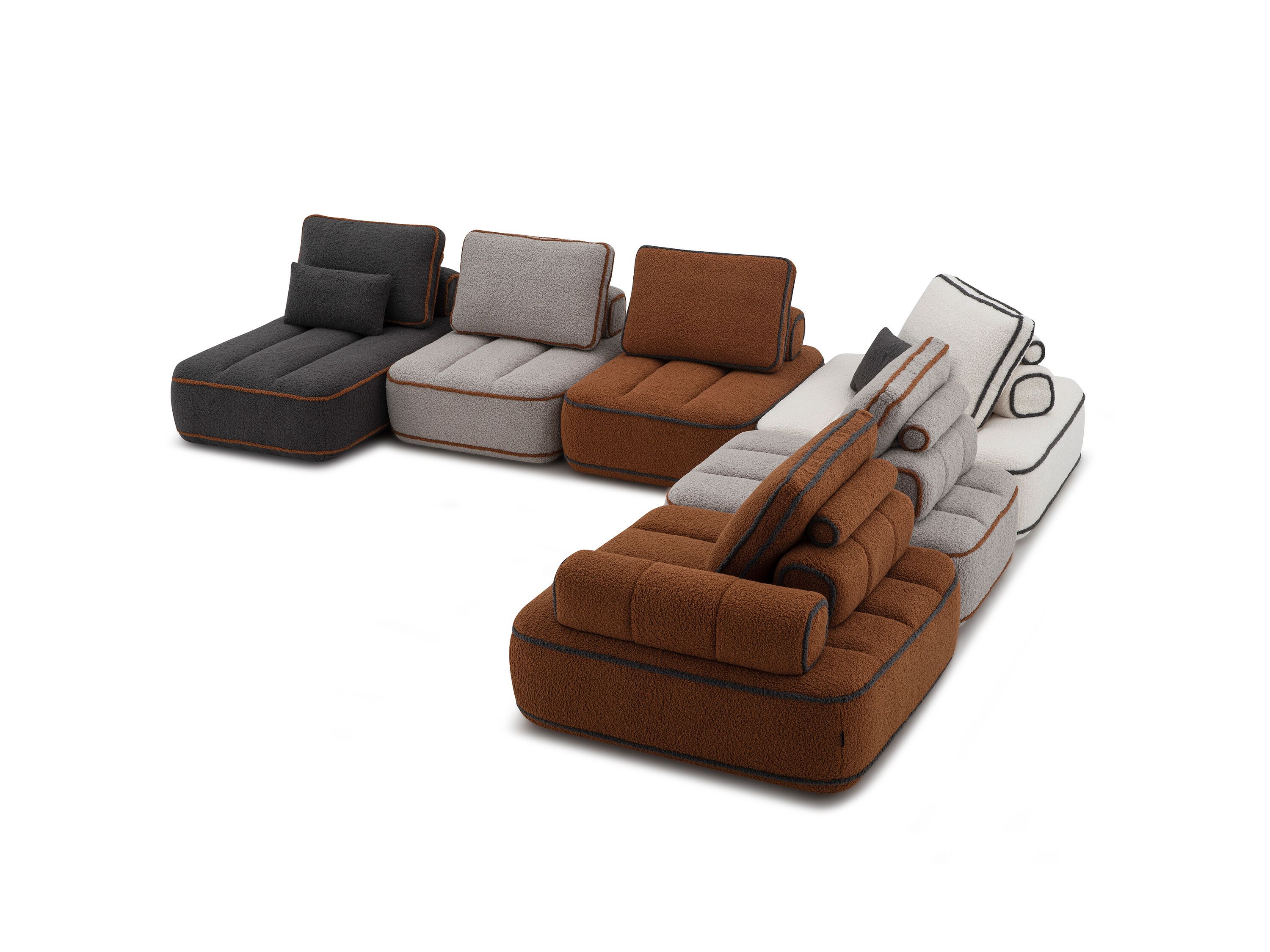 4-местный модульный тканевый диван с полуостровом CAMPO DE' FIORI SUNLIGHT ARCH-00132090 - Вид №2