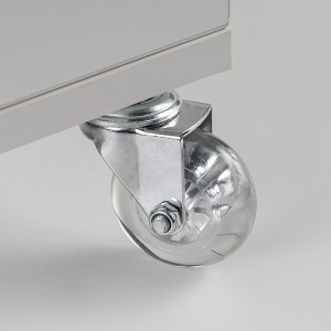 Мебельное колесо поворотное , c винтом М8, без тормоза, D50, прозрачный LJPS0224 Public Steel Россия