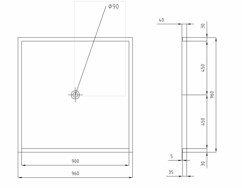 Поддон для душа с квадратным полом Thermomat 480N/490N ARCH-00028666 - Вид №3