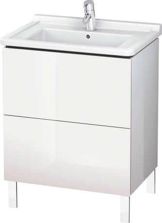LC660804343 L-Cube Тумбочка напольная Базальт матовый, декор Duravit - Вид №1