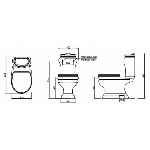 ML.MLD-25.748.BI Бачок для унитаза Белый Migliore  Италия  - Вид №1