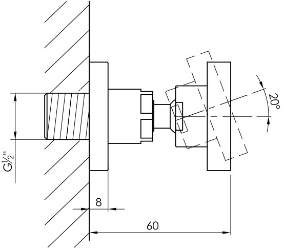 JEE-O Регулируемый боковой душ из нержавеющей стали Slimline 801-6910 / 801-6913 - Вид №2