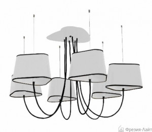 Designheure Lustre 6 Petit Nuage Blanc bordure noire люстра подвесная