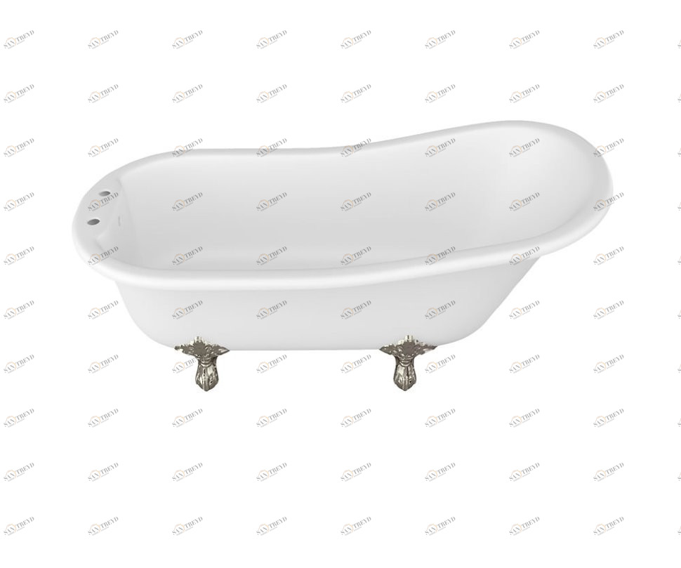 Ванна ARC39 из натурального камня с ножками ХРОМ Arcade Burlington ARC39, E11 CHR