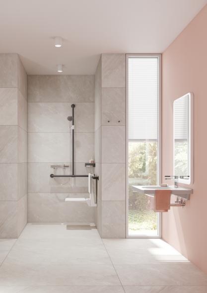 900.35.36160 Поручень для душа с выдвижным держателем для душа HEWI USA Produkte  - Вид №4