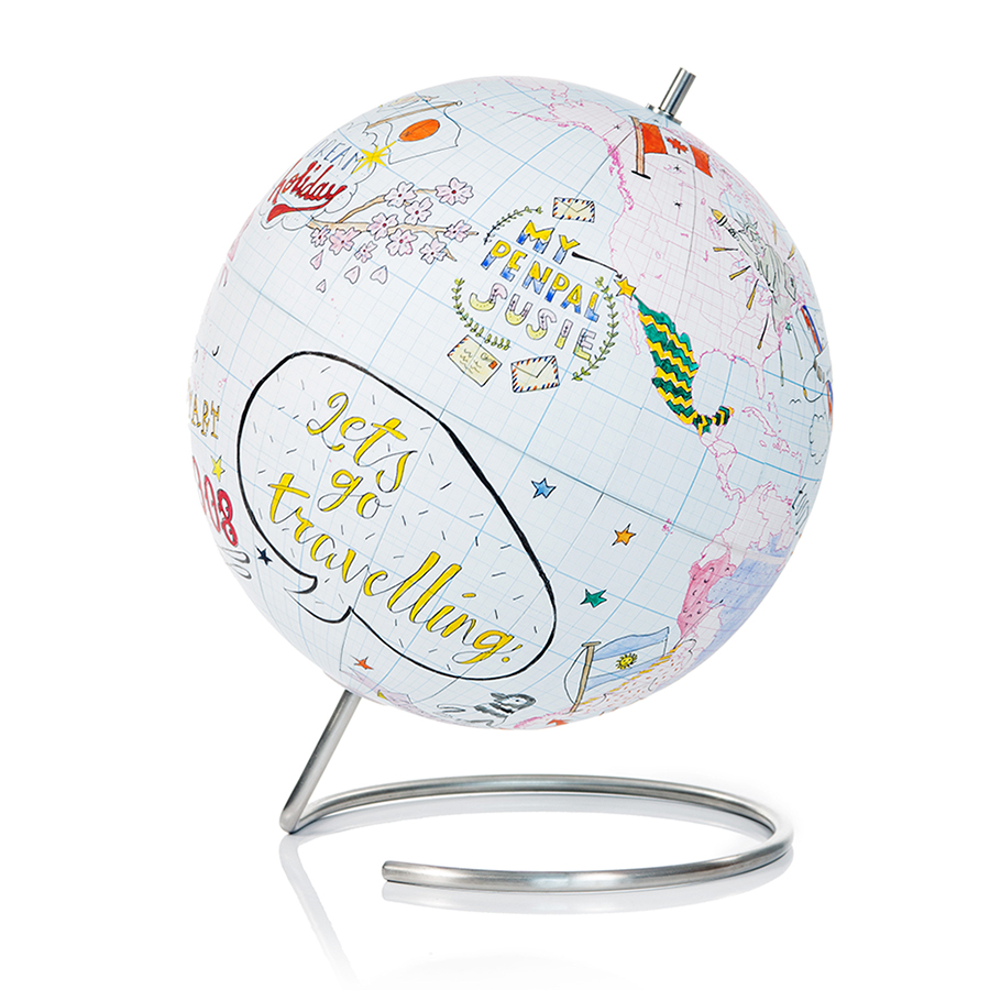 SK GLOBEGRID2 Глобус для разукрашивания journal малый Suck UK  - Вид №1