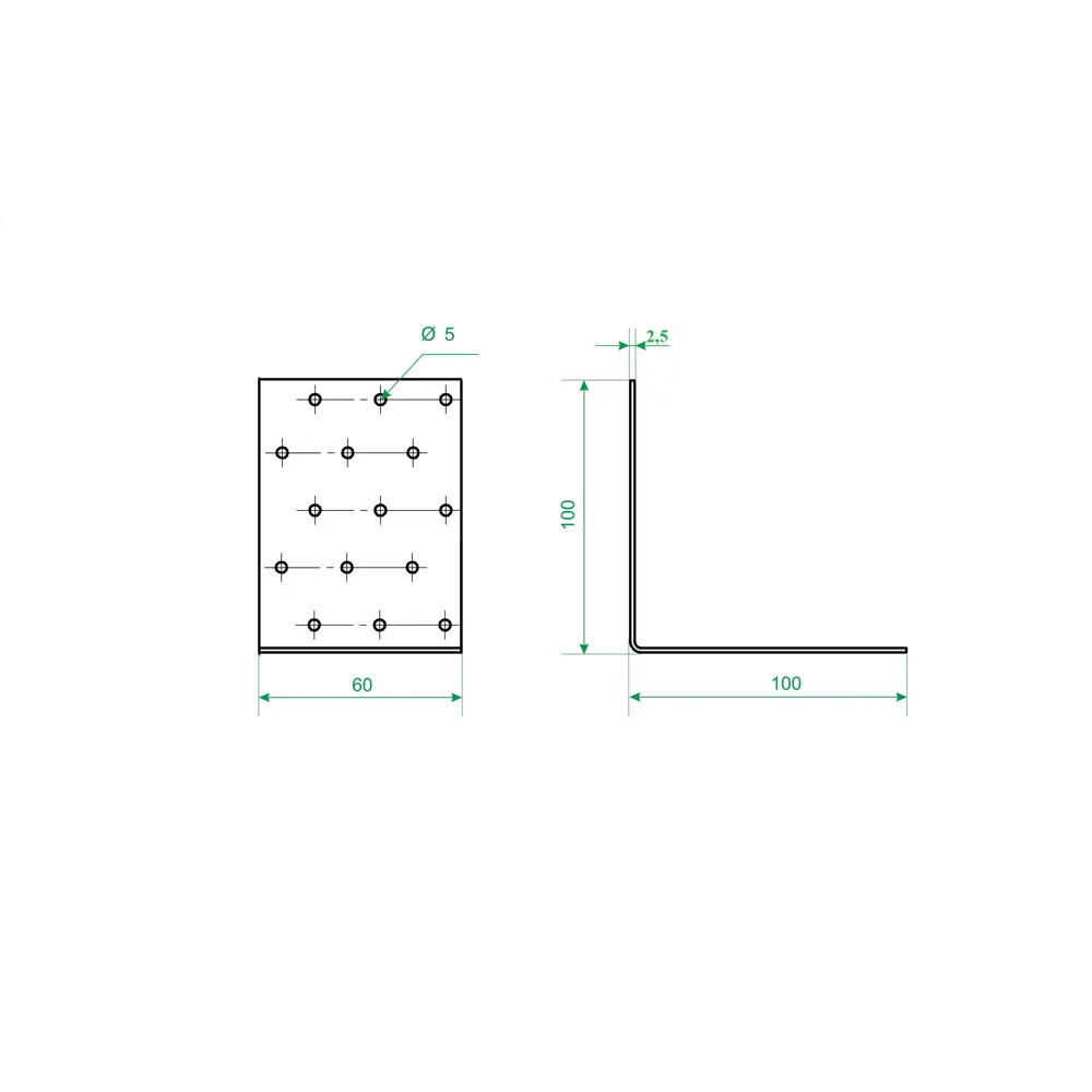 Угол крепежный монтажный сталь оцинкованная 100x60x2.5x100 мм Santreyd STLM-2063905 - Вид №1