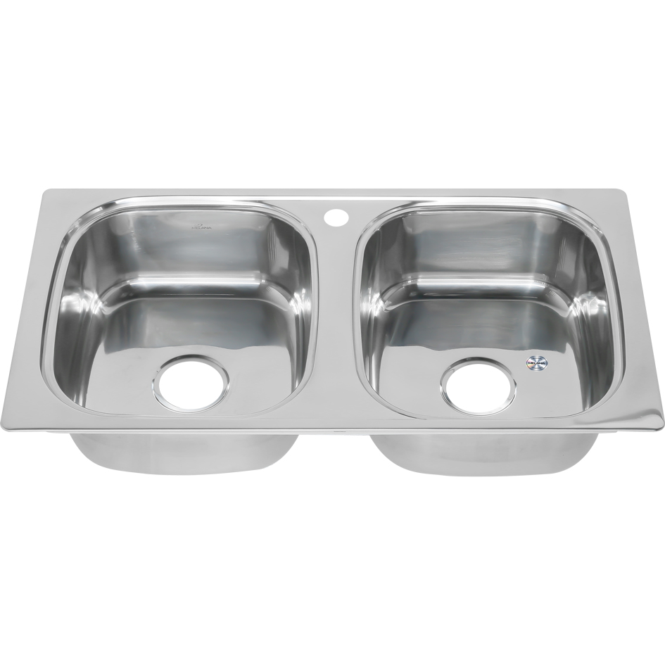 Мойка 8747S MELANA 0,6/180 2-я чаша врезная прямоугольная с сифоном (199 ta *7) 199 ta (*7)