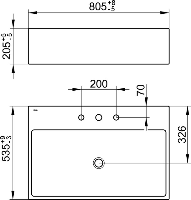 39062318003 Керамический умывальник KEUCO Edition 90 - Вид №2