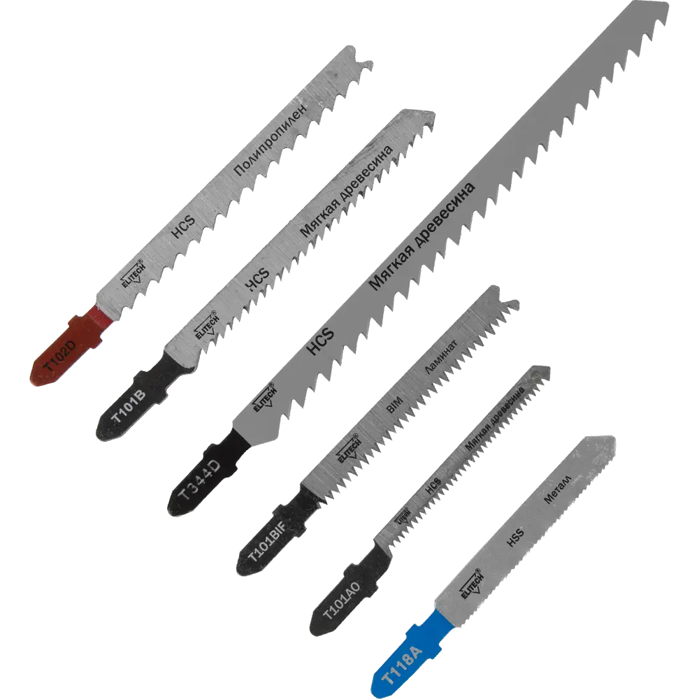 Elitech: Набор универсальных пилок для электролобзика, 6 предметов 84870365 STLM-0056582 - Вид №1