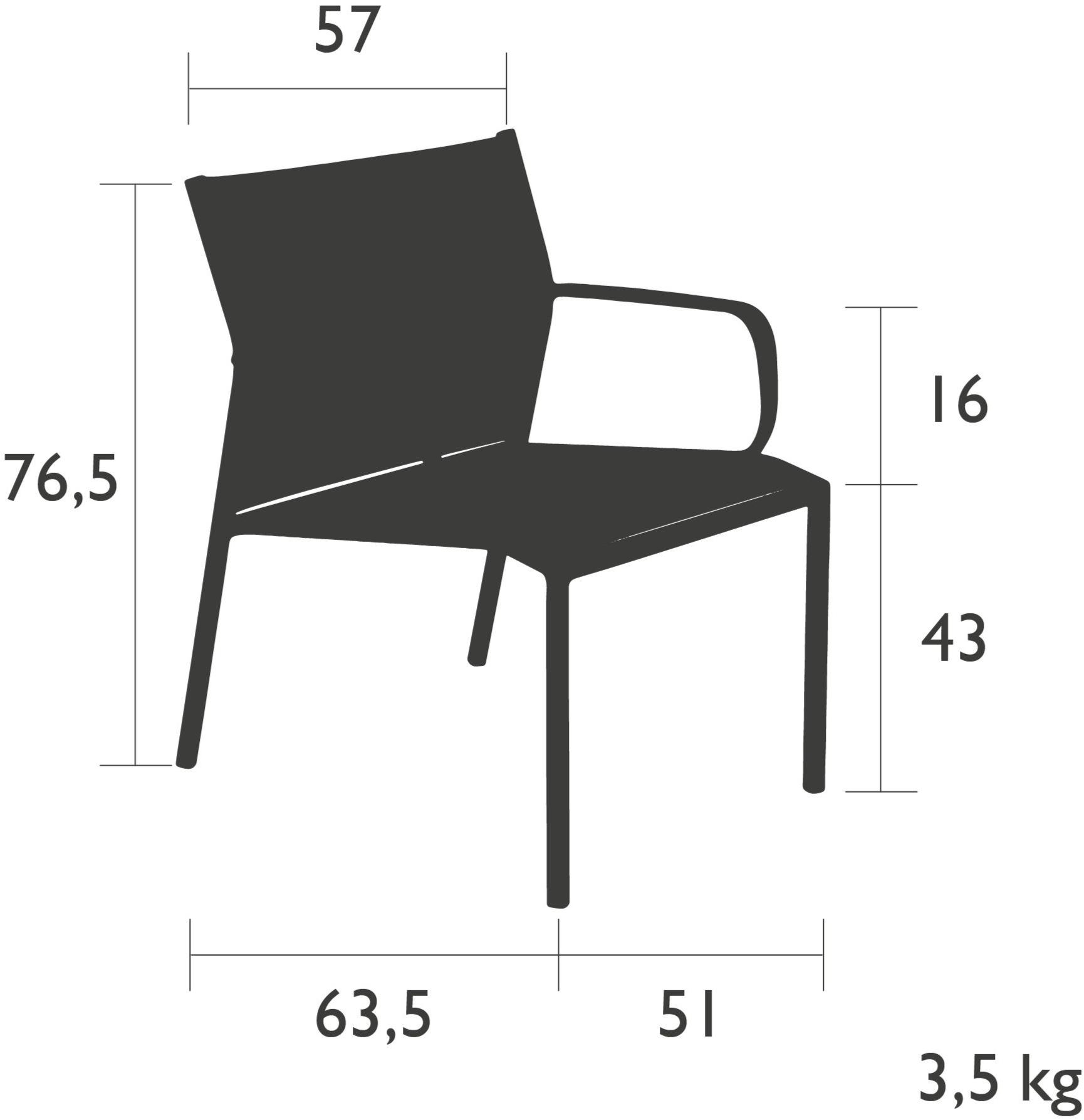Fermob Штабелируемое садовое кресло Batyline® с подлокотниками Cadiz 8704 - Вид №2