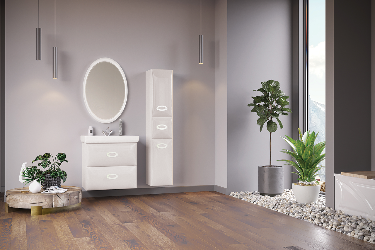 У69563 Тумба Arrondi 70П 2в.я. White 1 Marka Art