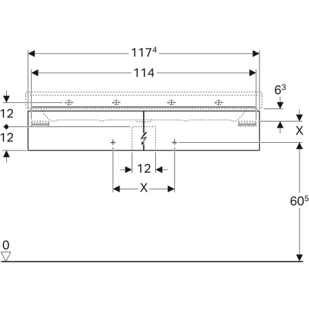 500.517.01.1 Шкафчик для раковины Geberit Xeno² шириной от 120см, с двумя выдвижными ящиками Geberit  - Вид №8